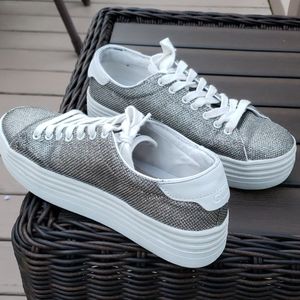Guess gold glitter fashion sneakers